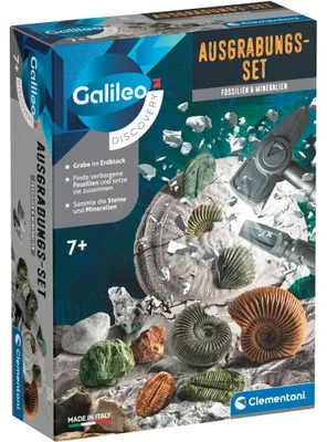 Produktbild von Clementoni Ausgrabungs-Set Fossilien & Mineralien