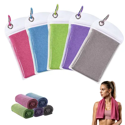 Imagen del producto de Toallas deportivas refrescantes, paquete de 5 unidades, de secado rápido, ideales para los días activos