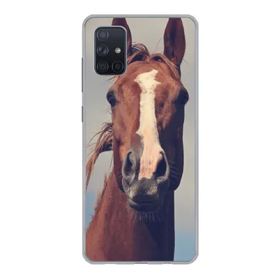 Produktbild von MuchoWow® Handyhülle Schutzhülle Hülle für Samsung Galaxy A71 Pferd - Wolken - Porträt Silikon Softcase Handy Hülle - Kartenbesitzer