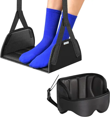Produktbild von Reisekomfortset 3 in 1, Nackenkissen, 3D Schlafmaske, Fußstütze, für Flugzeug
