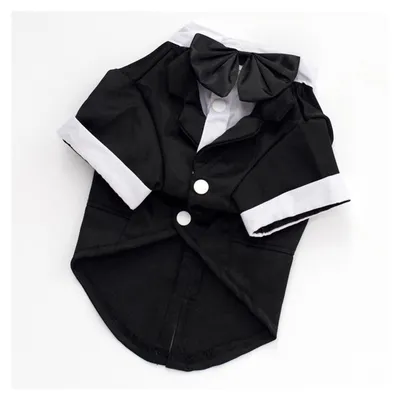 Zdjęcie produktu dla Elegancka koszula typu "tuxedo" dla psów z krawatem - idealna do wyjątkowych okazji - czarna, rozmiar M