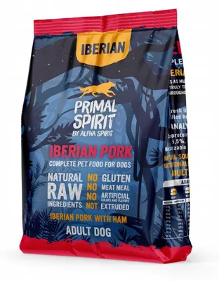 Produktbild von PRIMAL SPIRIT Iberian 70% Schweineschinken – halbfeuchtes Hundefutter – 1 kg