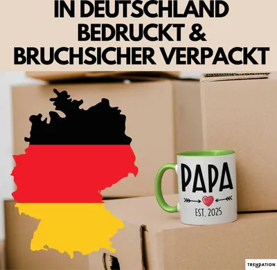 Produktbild von Trendation - Du Wirst Papa 2022 Tasse Geschenk Schwangerschaft Verkünden Vater Überraschung Baby Kaffeetasse Vater 2022 (Grün)