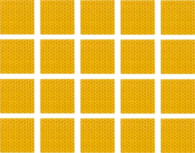 Produktbild von 20 Stück reflektierende Aufkleber, quadratische Form, universell für Autos, gelb