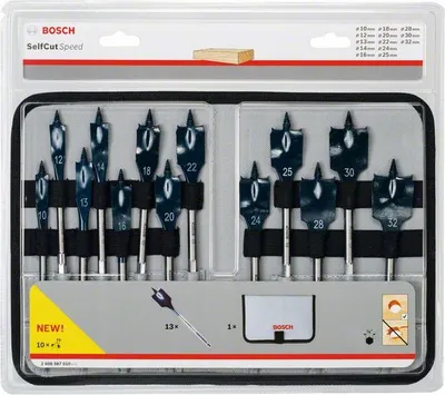 Image de Mèches plates BOSCH 2608900336 Self Cut Speed set de 13 pièces
