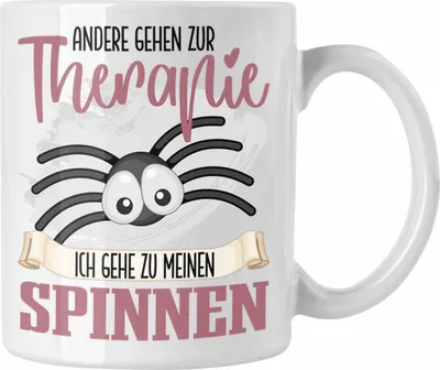 Produktbild von Trendation - Spinnen Züchter Tasse Besitzer Geschenkidee Lustiger Spruch Spinnen Liebhaber (Weiß)