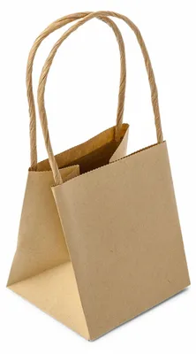 Produktbild von 6 Kraftpapier-Geschenktüten mit Henkeln 9 x 8 x 10 cm - Einheitsgröße