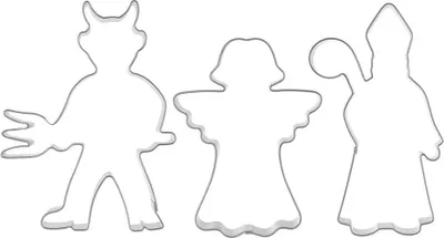Produktbild von Ausstechformen-Set, Edelstahl, Engel, Teufel, Weihnachtsmann