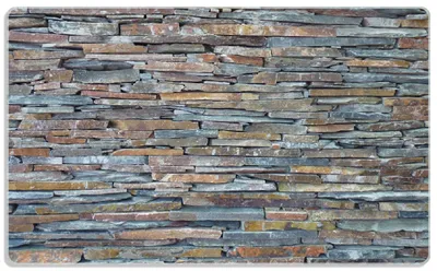 Produktbild von Wallario Frühstücksbrettchen aus Glas, je 14 x 23 cm, mit rutschfesten Füßen, Motiv Natursteinmauer in grau braun
