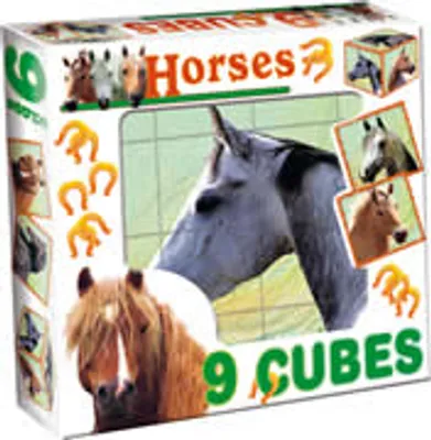 Produktbild von Würfel Puzzle Bilderwürfel 9-tlg. Kinderpuzzle Pferde