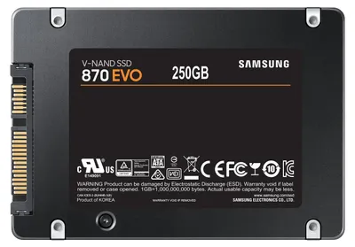 Immagine prodotto di Samsung 870 EVO MZ-77E250B - SSD - crittografato - 250GB - interno - 2,5" (6,4 cm) - SATA 6Gb/s - buffer: 512MB - 256-Bi