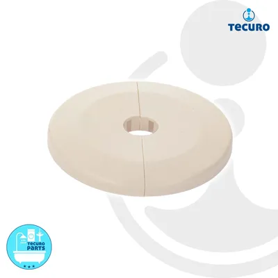 Produktbild von tecuro Scharnierrosette Ø 12 mm x Ø 65 mm x 6,5 mm - Kunststoff ABS weiß