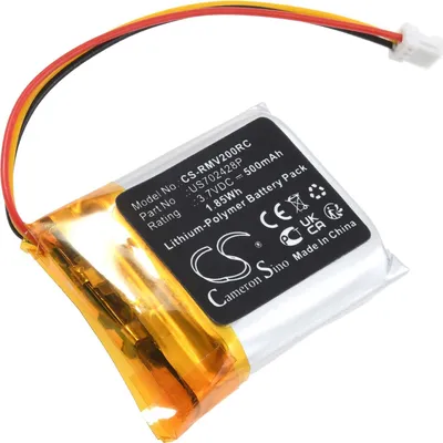 A close-up shot of a lithium-polymer battery pack with wires and a connector.