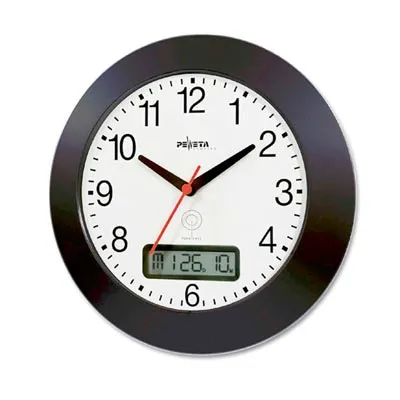 Obrázek produktu pro PEWETA 51.170.312 PEWETA Funkwanduhr weiß schwarz Kunststoff, Ø 30,0 cm
