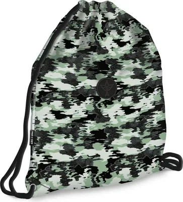 Immagine prodotto di Ars Una borsa porta scarpe per bambini, scuola e asilo, borsa sportiva, gymsack, borsa da palestra, copertura - mimetica, verde-nero, per ragazzi