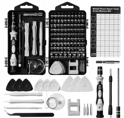 Zdjęcie produktu dla Zestaw Precyzyjnych Wkrętaków 122 Magnetyczne Bity TORX Krzyżak Do Naprawy