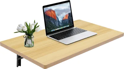 Obrázek produktu pro Nástěnný sklopný stůl – nástěnný pracovní stůl – nosnost 250 kg – 81 × 45,5 × 25 cm – prostorově úsporný – do ložnice, kanceláře, kavárny