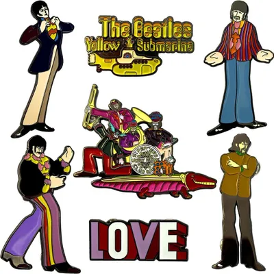 Obrázek produktu pro The Beatles - Odznak (balení 7 kusů) RO14291 (jedna velikost) (pestrobarevný)