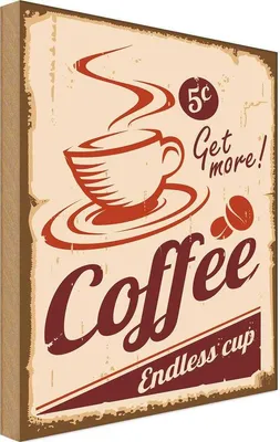 Produktbild von vianmo Holzschild 40x30 cm Coffee Endless cup Kaffee Essen Trinken