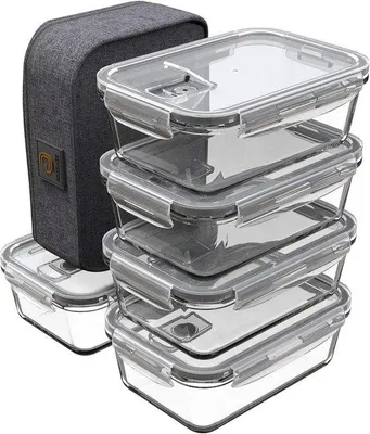 Produktbild von Famanu Lunchbox Bento mit 10-teiligem Set - für Meal Prep und unterwegs, 840 ml