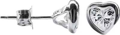 Produktbild von Ohrstecker 925 Sterling Silber mit weißem Zirkonia in Herzform