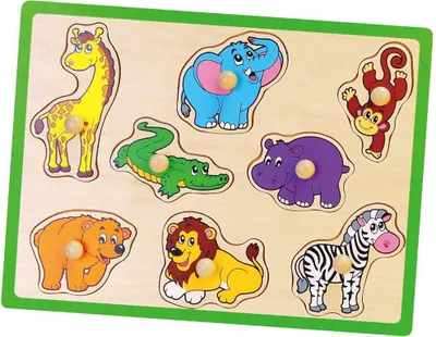 Produktbild von Kinderpuzzle aus Holz mit Griffen Viga ZOO