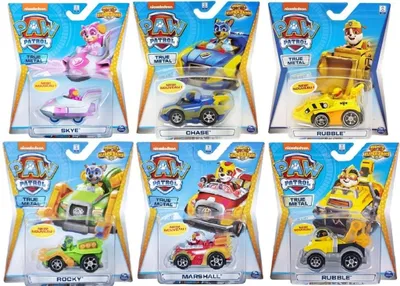 Zdjęcie produktu dla Paw Patrol Prawdziwe Metalowe Pojazdy Samochody Iskra Zbieraj Różne Losowy wybór