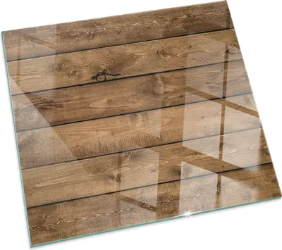 Produktbild von Holzbrett in Maserung – Glasbodenplatte für – Kaminofen – Kaminplatte Glas – Schutzglas – Funkenschutzplatte –Glasbodenplatte Feuerfeste – Hitzeschutzplatte – Bodenschutz aus Glas – 50x50 cm