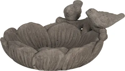 Obrázok produktu pre Clayre & Eef kŕmidlo pre vtáky Kvety 24x23x11 cm sivé