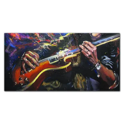 Produktbild von Coloray Küchenrückwand 120x60 Spritzschutz aus Glas - Gitarrenmusik