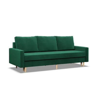 Produktbild von BLANK - Sofa 3-Sitzer mit Schlaffunktion, Wendekissen, Bettkasten, Grün