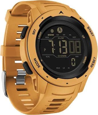 Produktbild von Schrittzähler Armbanduhr Herren Digital Sportuhr 5ATM Wasserdicht mit Kalorien, Stoppuhr, Timer, Dualzeit, Fitnessuhr Outdoor ohne App