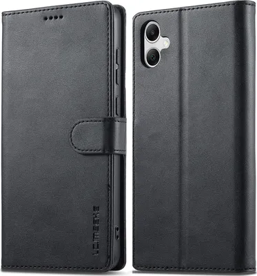 Obrázek produktu pro Pouzdro pro Samsung Galaxy A05 kožené flipové pouzdro s magnetickým uzávěrem a stojánkem, ochranné pouzdro černé