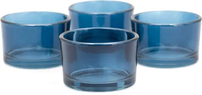 Produktbild von Teelichtgläser klein 51x33mm dunkelblau / navy 4er Set
