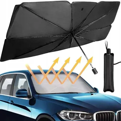 Zdjęcie produktu dla Parasol Przeciwsłoneczny do Samochodu Osłona UV na Przednią Szybę 130x77cm