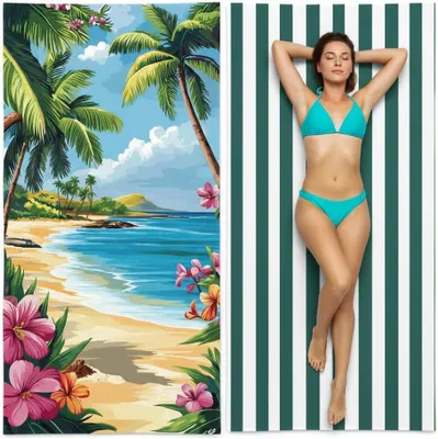 Immagine prodotto di Asciugamano da spiaggia in microfibra, 180 x 90 cm, antarena, ideale per la spiaggia e la piscina