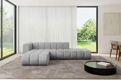Produktbild von ALTDECOR Modulares Sofa Ecksofa in L-Form - Zuvon-L1 - 296x177x70 cm Grau - Corner modular Sofa Eckcouch Couch Wohnlandschaft Cauchsofa Bodensofa Polstersofa