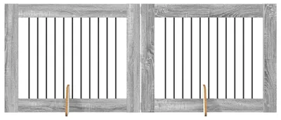 Produktbild von Hundetor mit Ständern 2 pcs Graues Sonoma 100 x 80 cm