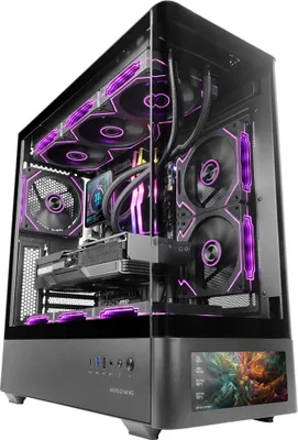 Produktbild von Mars Gaming MC-LCDPRO ATX Schwarz IPS Display 7.2" Gehäuse aus gehärtetem Glas