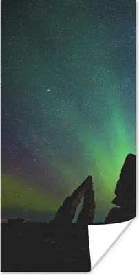 Produktbild von MuchoWow® Poster Nordlichter - Island - Natur 20x40 cm - Plakat - Foto