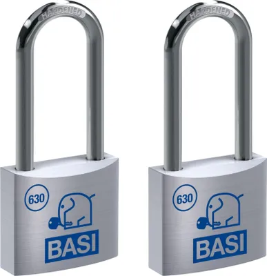 Produktbild von BASI - Vorhangschloss - VHS 630H - 40 mm - Verschiedenschließend - Bügelhöhe - 63 mm - 2er Set - 2x6302-4000