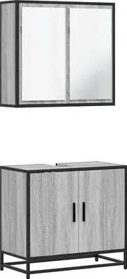 Zdjęcie produktu dla VidaXL 3300888, Szary, Dąb, Metal, Drewno, 60 kg, 650 mm, 330 mm, 600 mm
