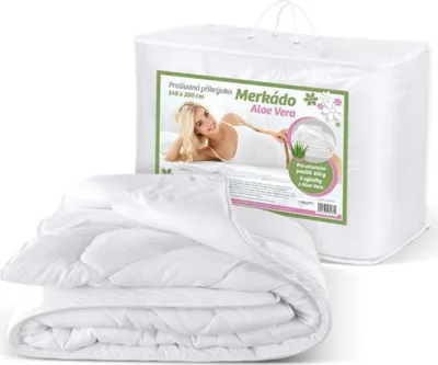 Obrázek produktu pro Přikrývka Merkado Aloe Vera, letní, 140x220, prodloužená, 495g - Bílá - 140x220