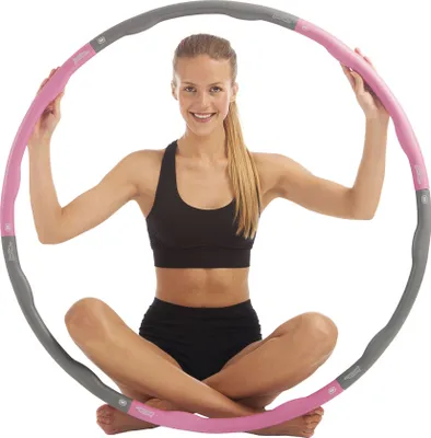 Produktbild von just be... Fitness Hula Hoop Reifen für Erwachsene und Jugendliche. Fitness Hula Hoop mit abnehmbaren Segmenten und unterschiedlichen Gewichten - Rosa - 1.2Kg