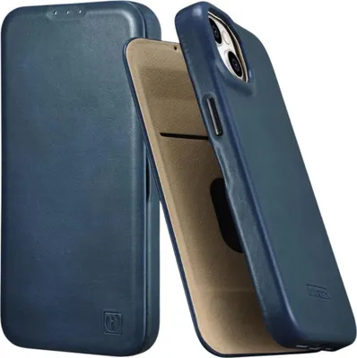 Immagine prodotto di Icarer Ce Oil Wax Premium Leather Folio Case Iphone 14 Plus Custodia in pelle con patta magnetica Magsafe Blu (Aki14220707-Bu)