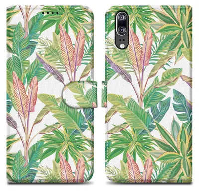 Produktbild von Cadorabo Schutzhülle für Huawei P20 Hülle Design Grüner Regenwald No.8 Handyhülle Schutzhülle Etui Magnetisch Case Cover