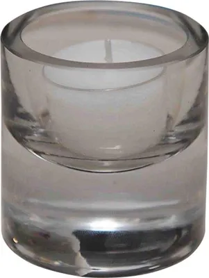 Productafbeelding van Rasteli theelichthouder, transparant glas, diameter 6,5 cm, hoogte 6 cm. Speciaal aanbod: 2 stuks