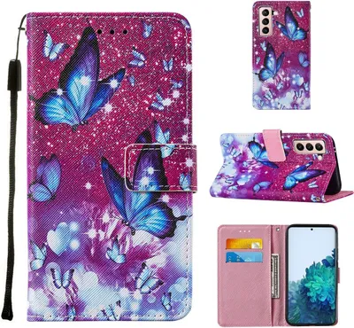 Zdjęcie produktu dla Pokrowiec König Design kompatybilny z etui na telefon Samsung Galaxy S21 Plus ze skóry syntetycznej - Fioletowe etui na telefon komórkowy