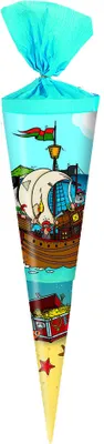 Produktbild von Schultüte / Zuckertüte / Länge: 35cm / rund / "Piraten"