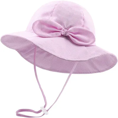 Produktbild von Baby Sonnenhut mit UV Schutz UPF 50+ für Kleinkinder 1-2 Jahre Stripe Purple Baumwolle